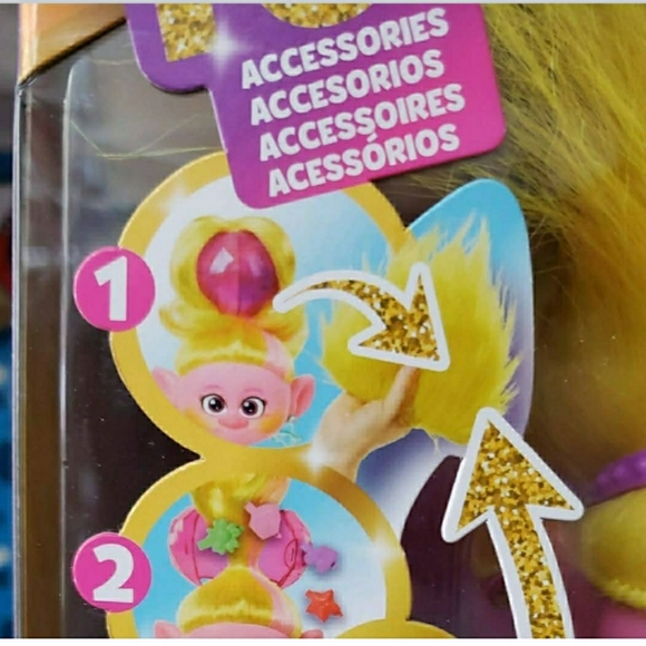 DreamWorks Trolls Doll with Pink and Yellow Hair - Picture 6 of 6